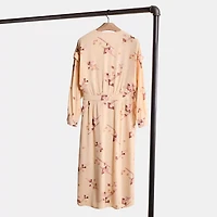 Restored Crepe Draped Midi Dress