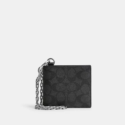 Billfold Wallet With Chain In Signature Canvas