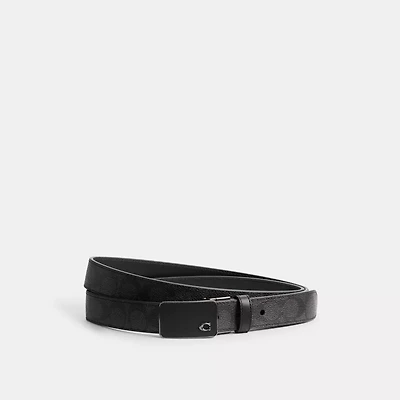 Signature Plaque Buckle Cut To Size Reversible Belt, 30 Mm