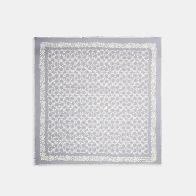 Signature Rose Meadow Print Oversized Square Scarf