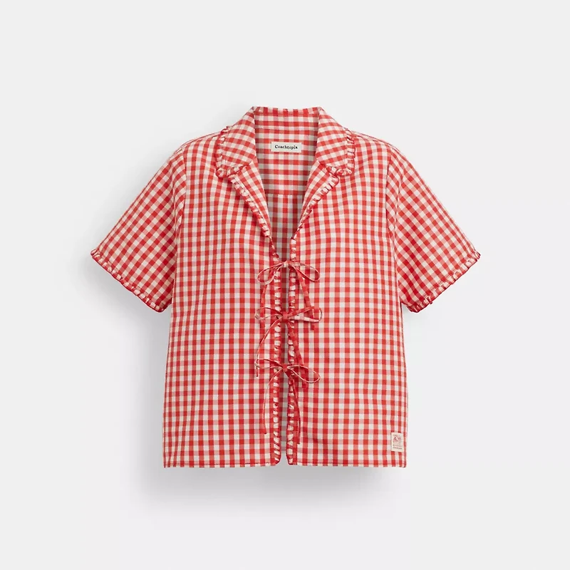 Coachtopia Loop Gingham Tie-Front Shirt