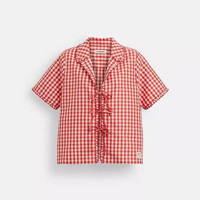Coachtopia Loop Gingham Tie-Front Shirt