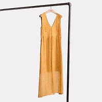 Restored Sleeveless Dot Print V Neck Dress