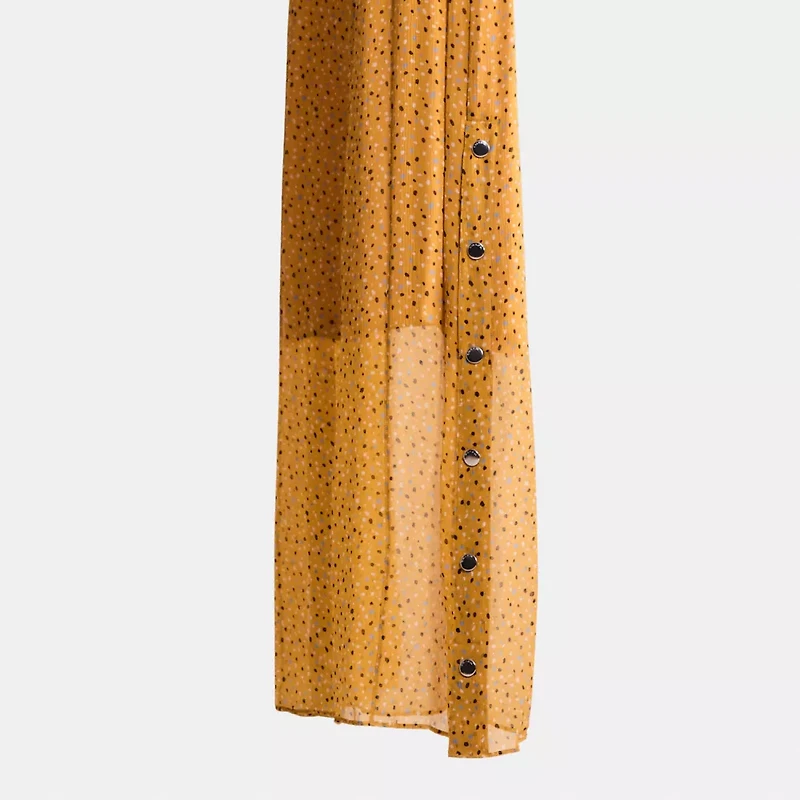 Restored Sleeveless Dot Print V Neck Dress