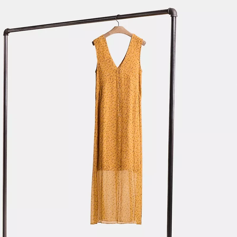 Restored Sleeveless Dot Print V Neck Dress