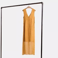 Restored Sleeveless Dot Print V Neck Dress