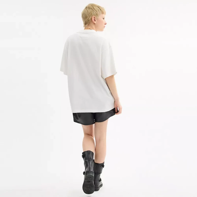 Cursive Coach Embroidered T-Shirt In Organic Cotton