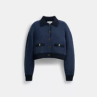 Heritage C Cropped Collared Cardigan