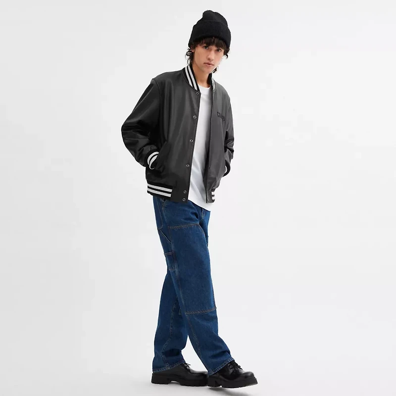 Leather Varsity Jacket