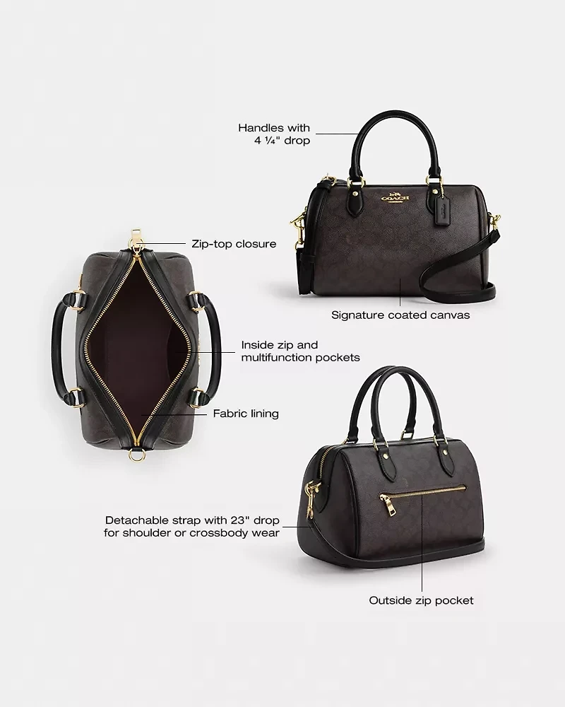 Rowan Satchel Bag Signature Canvas