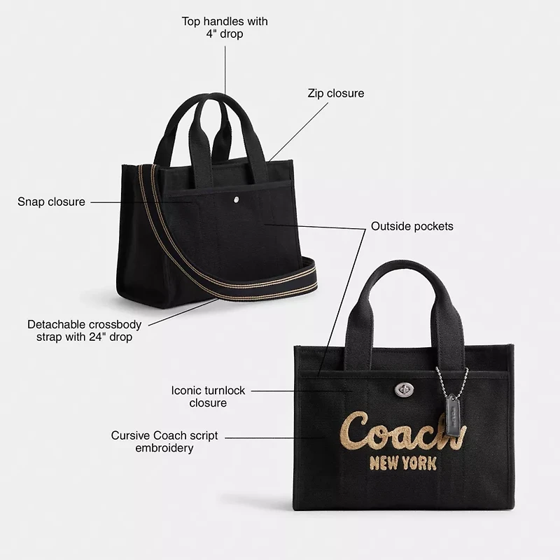 Disney X Coach Cargo Tote Bag 26 With Mickey Mouse Regenerative Cotton Canvas