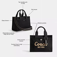 Disney X Coach Cargo Tote Bag 26 With Mickey Mouse Regenerative Cotton Canvas