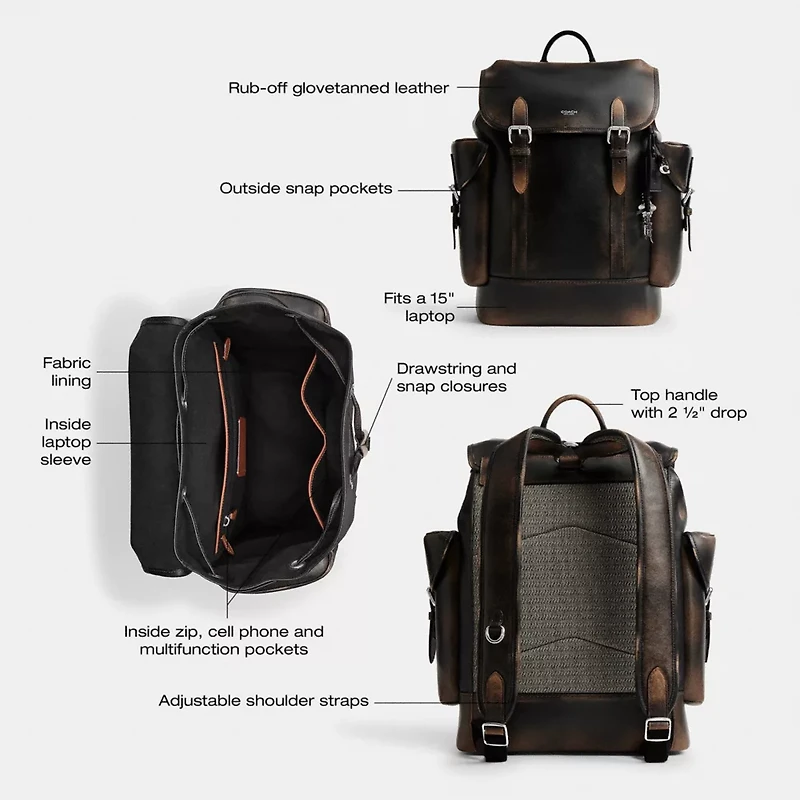 Hitch Backpack In Loved Leather