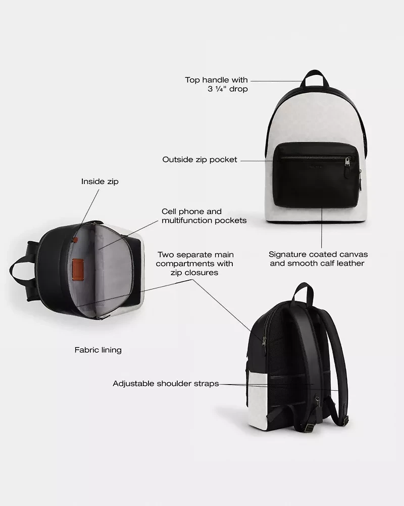 West Backpack In Signature Canvas