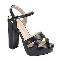 Women's Platform-02 Block Heel Sandals : BLK