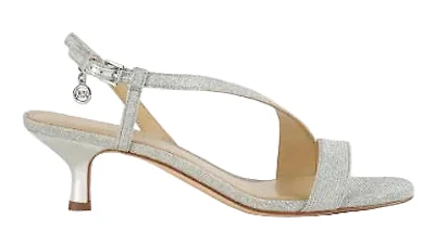 Michael Kors Jaida Kitten Heel Sandal : silver