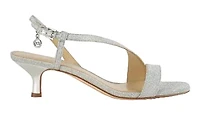 Michael Kors Jaida Kitten Heel Sandal : silver