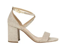 Michael Kors Women Sophie  Block Heel Strappy Dress Sandal: Champ/gld