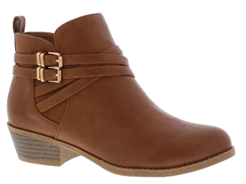 Women's Chelsea Buckle ankle booties: TAN