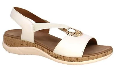 Women's Lady Comfort low wedge Mabel Sandals: WHt