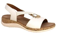 Women's Lady Comfort low wedge Mabel Sandals: WHt