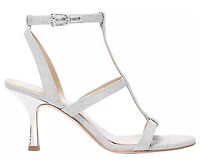 Michael Kors Nara T strap Mid  Sandal : silver