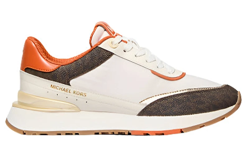 Michael Kors Nova Mixed media Trainer : Orange punch