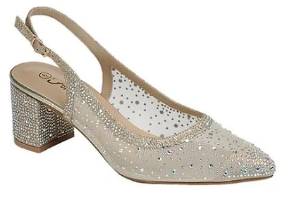 Rhinestone Slingback Dress Heels: Champ