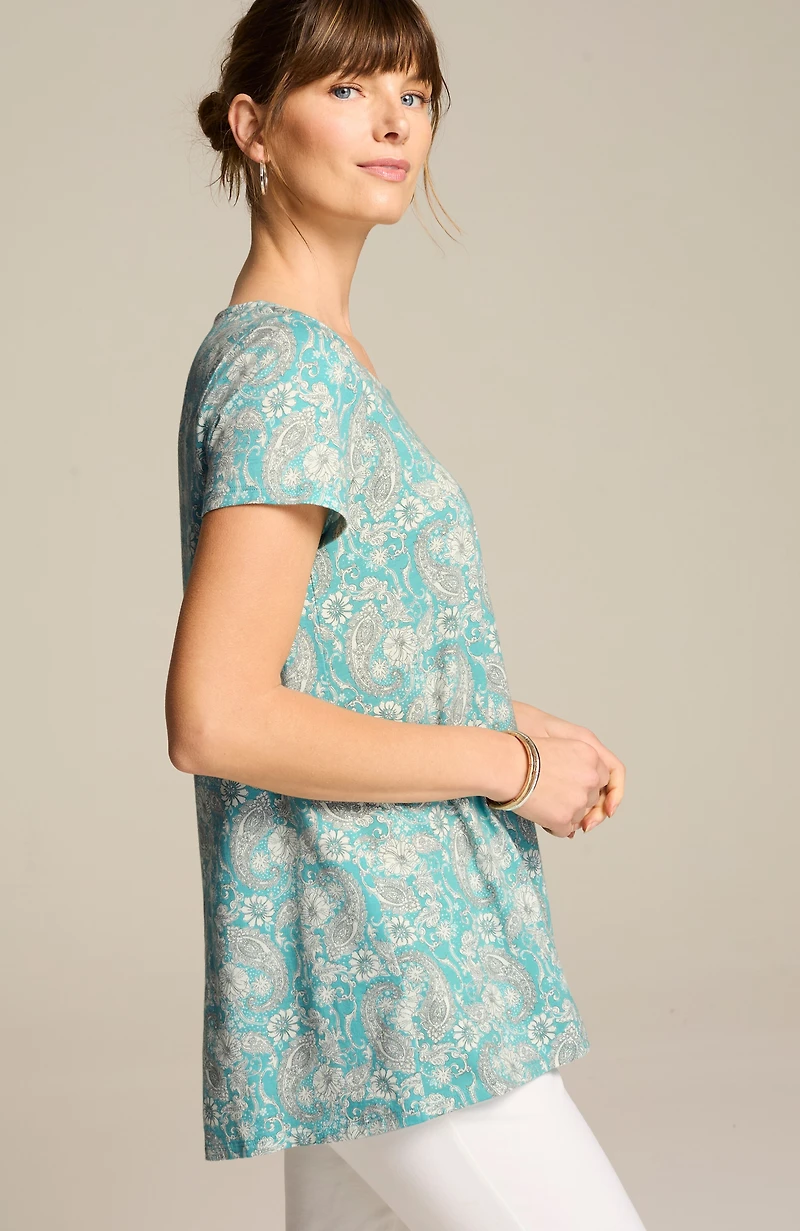 pure jill scoop-neck elliptical tee