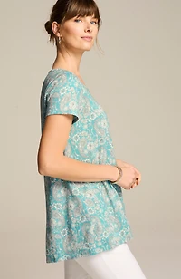 pure jill scoop-neck elliptical tee