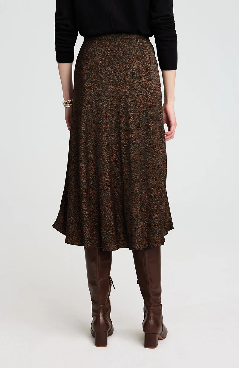 silky a-line midi skirt