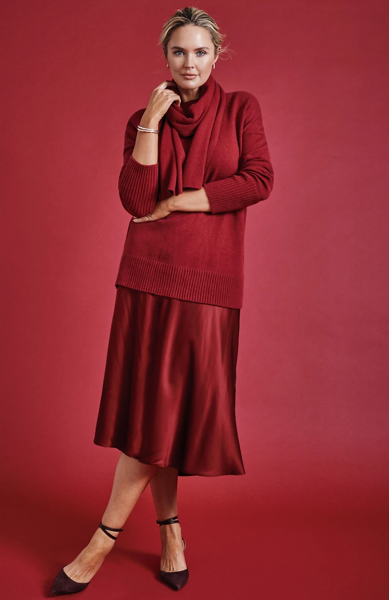 silky a-line midi skirt