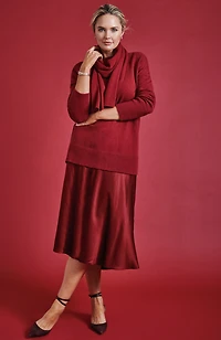 silky a-line midi skirt