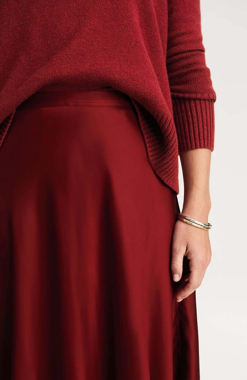 silky a-line midi skirt