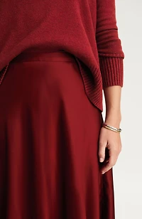 silky a-line midi skirt