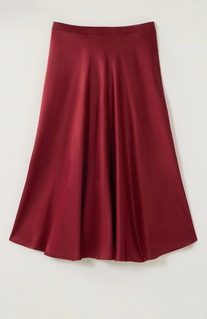 silky a-line midi skirt