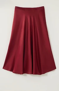 silky a-line midi skirt