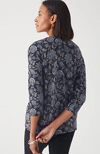 pure jill printed v-neck tee