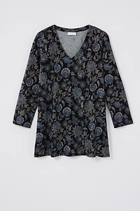 pure jill printed v-neck tee