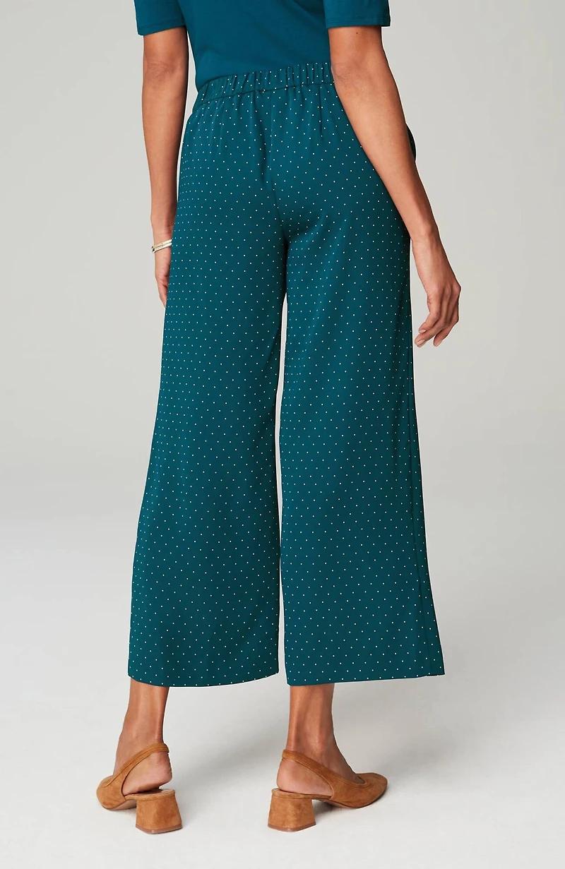 wearever easy-care woven wide-leg crops