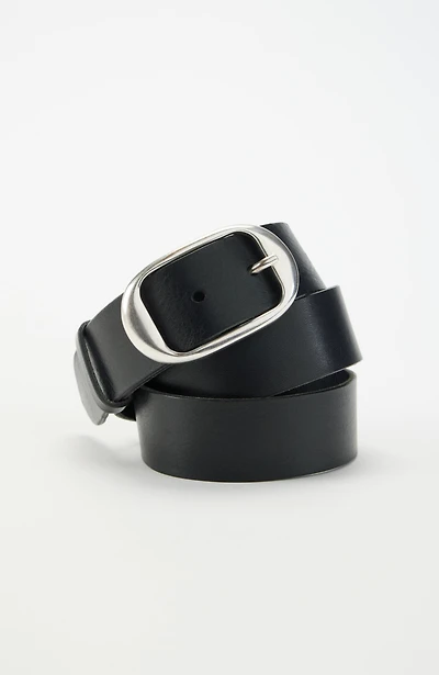 leather oval-ring belt