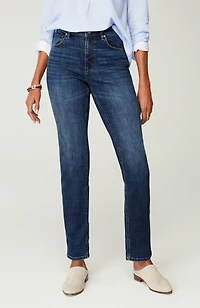 high-rise straight-leg jeans