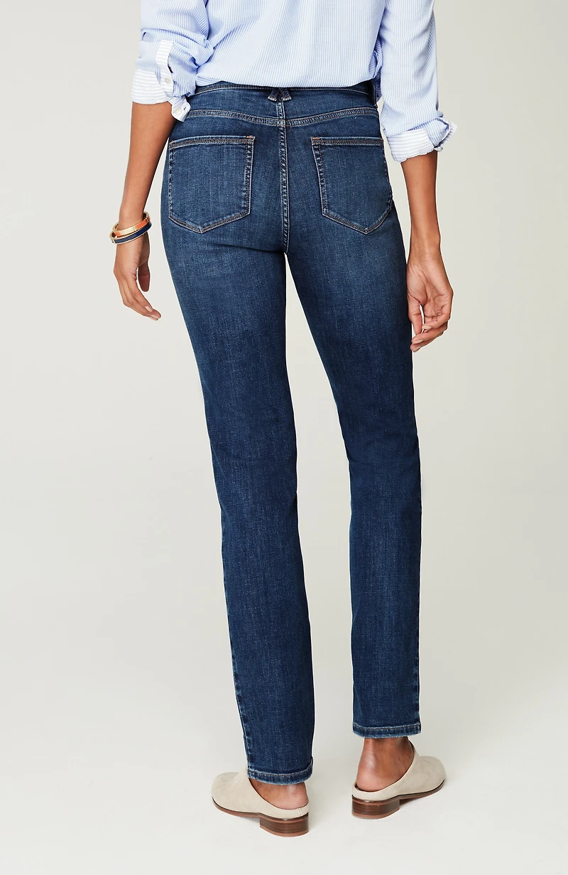 high-rise straight-leg jeans