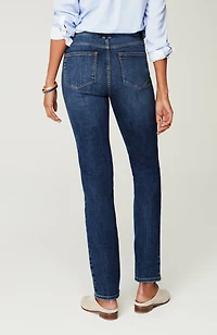 high-rise straight-leg jeans