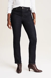 high-rise straight-leg jeans