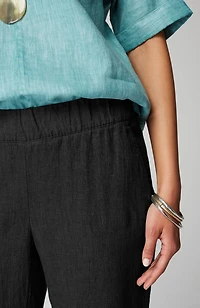 pure jill linen trapunto-stitched pants