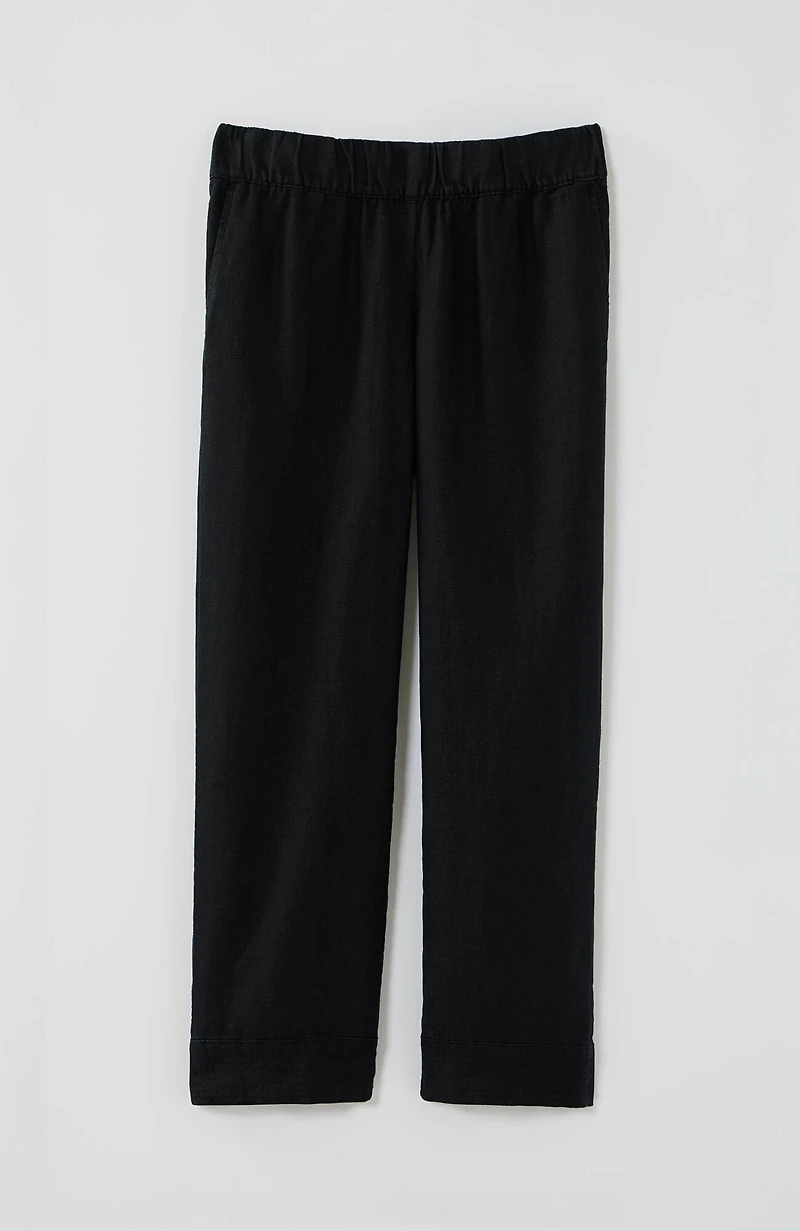 pure jill linen trapunto-stitched pants