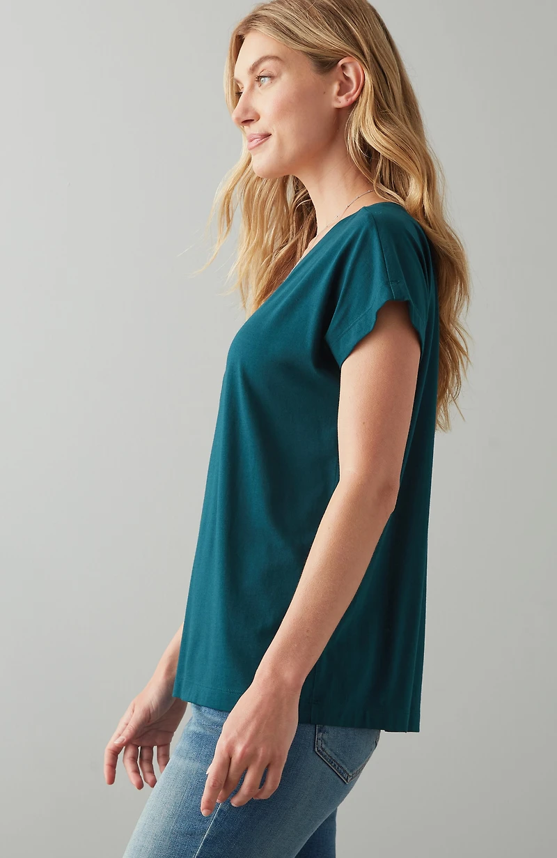 luxe supima® pleat-back tee