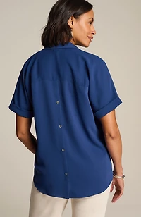 wearever easy-care button-back top