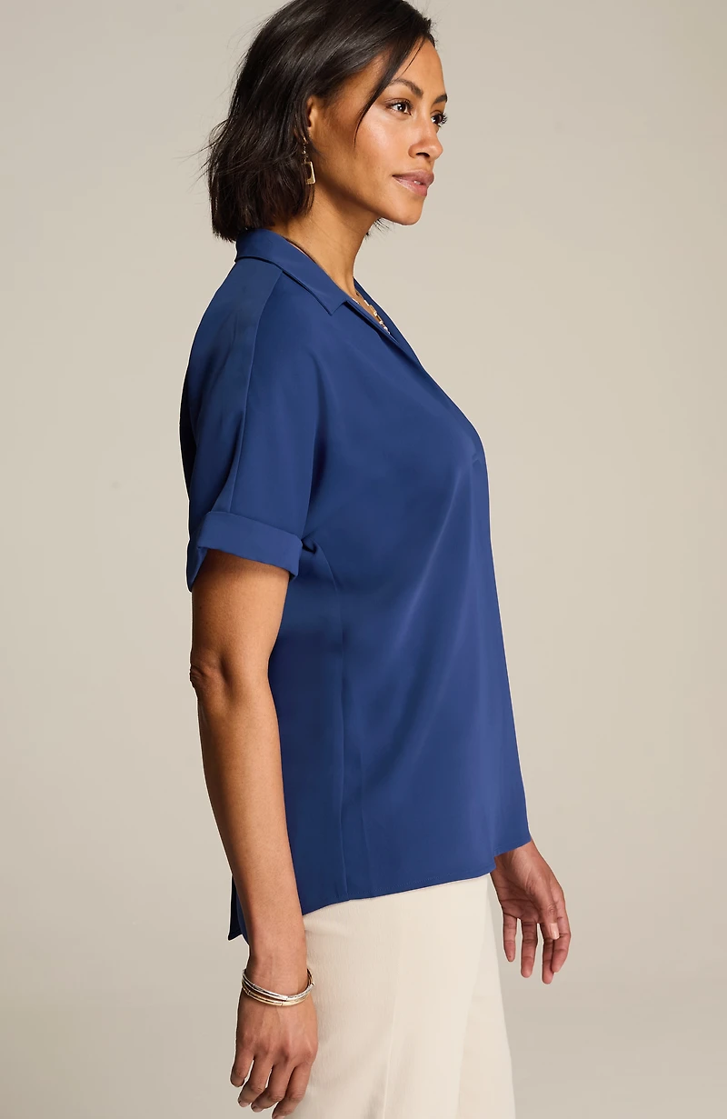 wearever easy-care button-back top